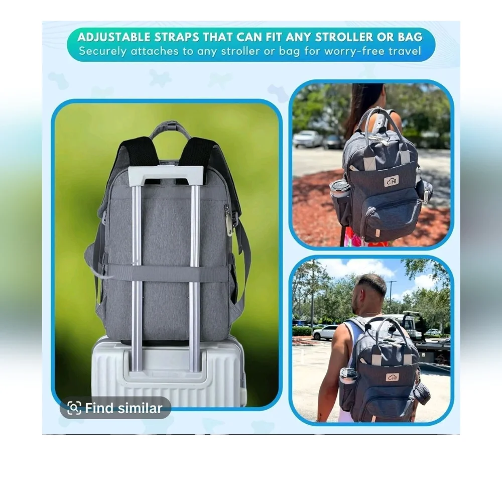 Gray Quilted Baby Backpack with Structured Design